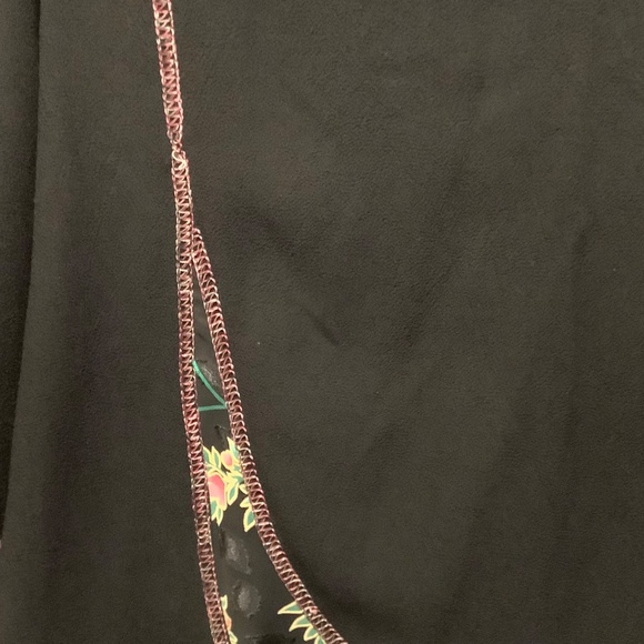 tommy n loulou vintage black maxi skirt x-large floral flare hem modest whimsy - Picture 11 of 15